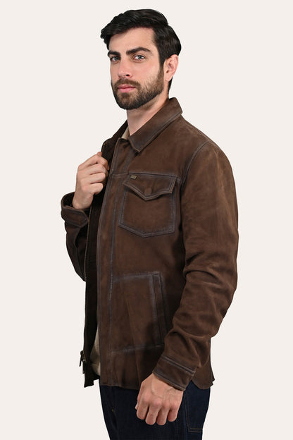 Frye Essential | Men’s Dark Brown Brody Suede Shacket