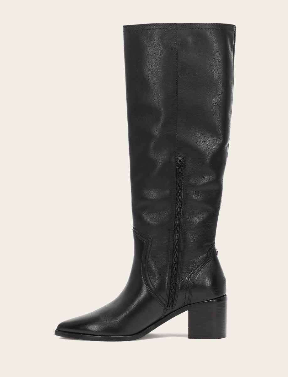 Frye Smart Buy | Women's Black Sadie Softy Tall Booties