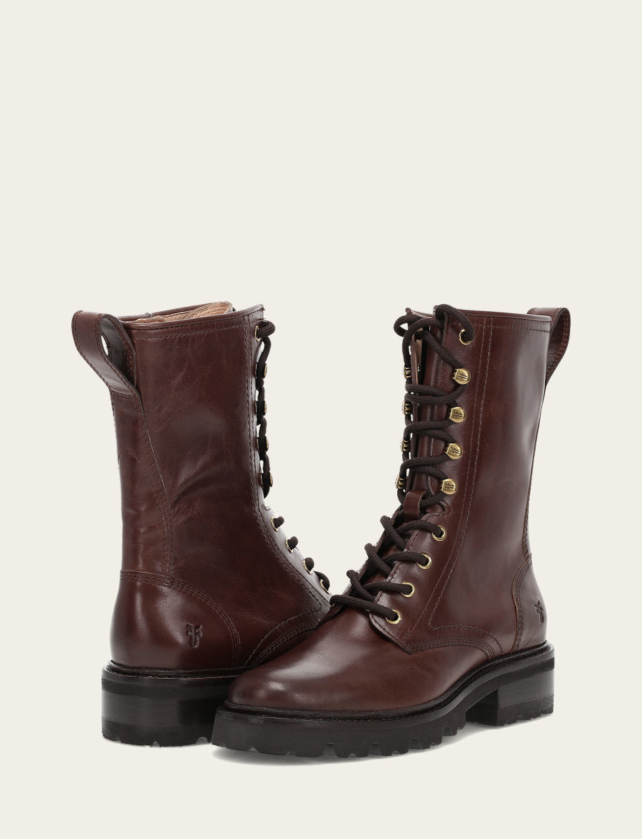 Frye Discount | Women's Bourbon Olivia Combat Boots